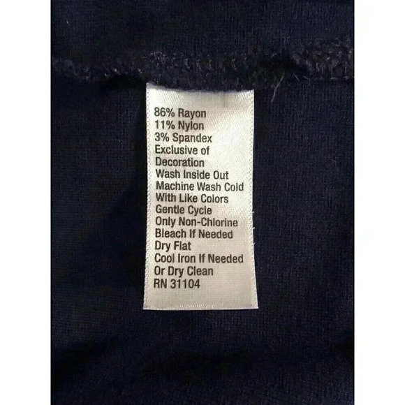 Crown & Ivy Small Navy Blue Sheath Dress Sleeveless Fringe Neckline - Picture 6 of 6